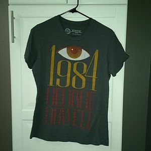 Out of Print Grey literary tee 1984